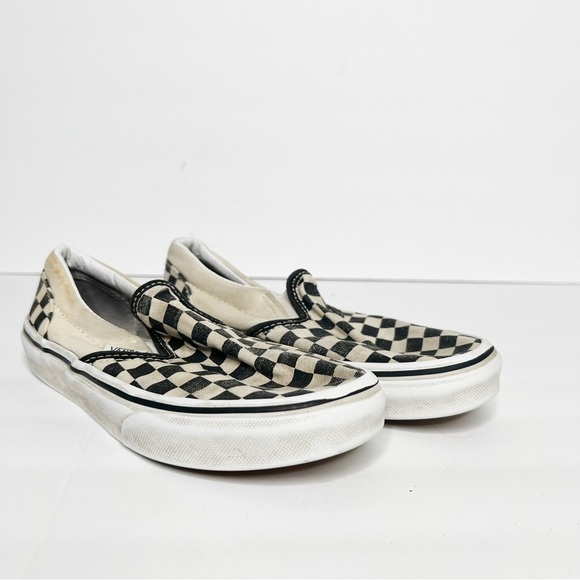 Vans Classic Canvas Slip On Sneakers Black White Checkered - Picture 1 of 4